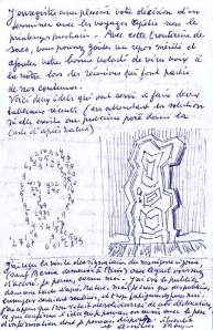 By Magritte, Marcel Mariën - Manuscript beside two surrealist sketches