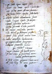 By Michelangelo - Letter where the Artist's depicted himself, while he is painting the  Sistine Chapel