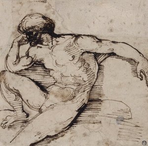 By Géricault - Seated male nude with turban