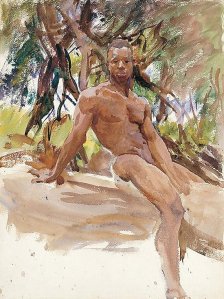 By Singer Sargent - Man under the trees in Florida